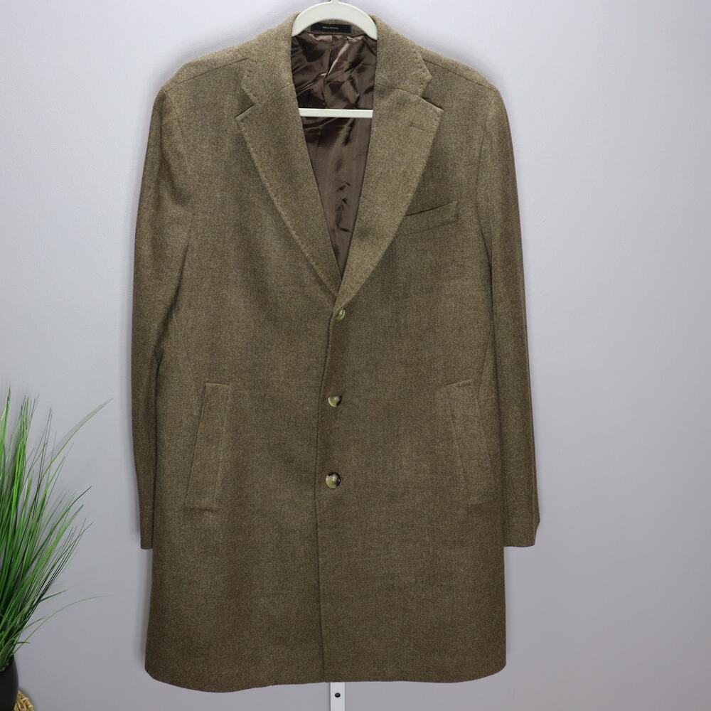 Massimo Dutti Wool Blend Coat‎ Size 54 (US44) Brown Classic Overcoat